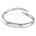 Bracciale rigido Vienna Taglio Round, Cigno, Bianco, Placcato rodio