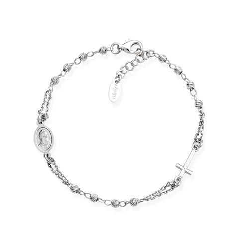 Bracciale Rosario Argento Diamantato
