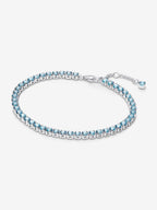 Bracciale Tennis Cristalli Azzurri Argento Sterling 925 - 16 - BRACCIALE