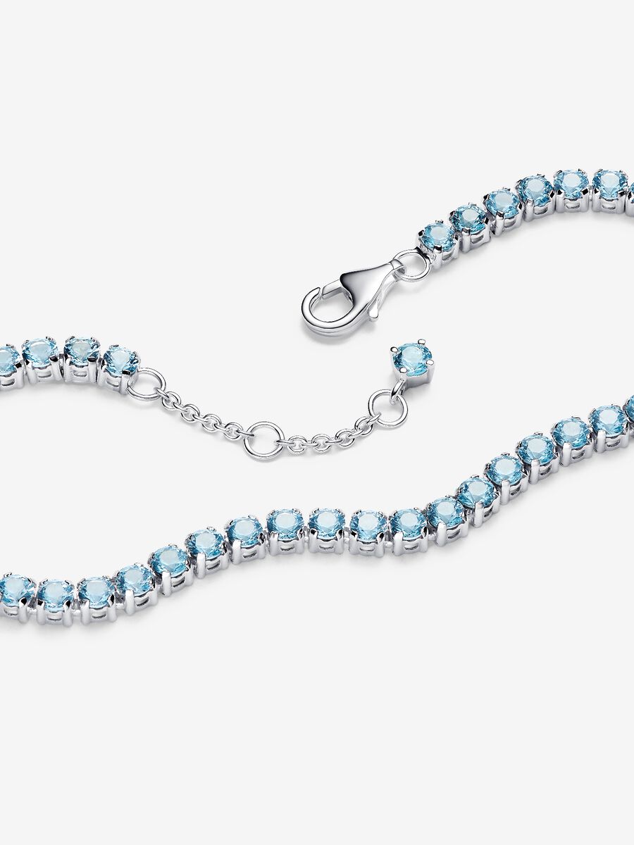 Bracciale Tennis Cristalli Azzurri Argento Sterling 925 - BRACCIALE