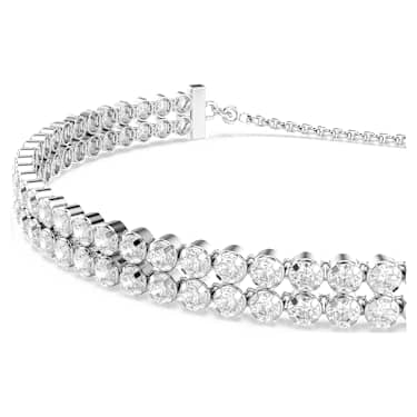 Bracciale Tennis Matrix Taglio Round Bianco Placcato rodio - BRACCIALE
