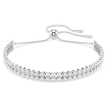 Bracciale Tennis Matrix Taglio Round Bianco Placcato rodio - BRACCIALE