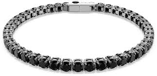 Bracciale Tennis Matrix Taglio Round Nero Placcato ruteno - BRACCIALE