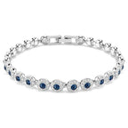 Bracciale Tennis Una Angelic Taglio Round Blu Placcato rodio - BRACCIALE