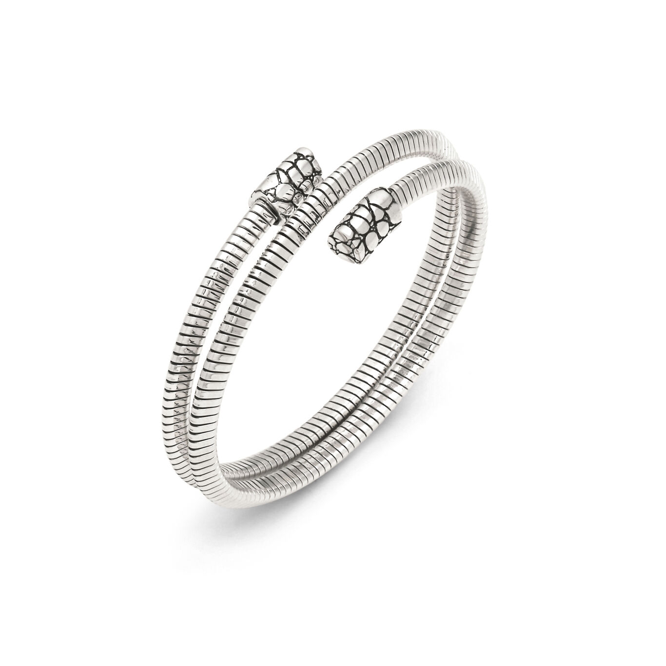 Bracciale Tubogas Croco Doppio Piccolo Bracciale in Argento 925 - BRACCIALE