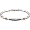 Bracciale Zancan in acciaio con pietre nere.