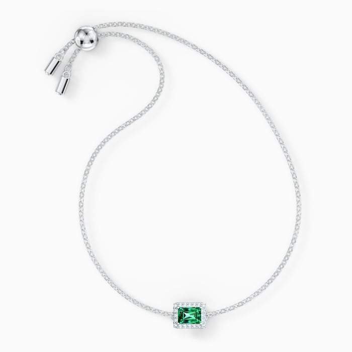 BRACCIALETTO ANGELIC RECTANGULAR, VERDE, PLACCATO RODIO