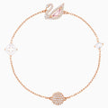 BRACCIALETTO DAZZLING SWAN, MULTICOLORE, PLACCATO ORO ROSA L 18.7cm