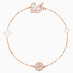BRACCIALETTO DAZZLING SWAN, MULTICOLORE, PLACCATO ORO ROSA L 18.7cm