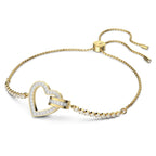 Braccialetto Lovely Cuore, Bianco, Placcato color oro