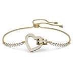 Braccialetto Lovely Cuore, Bianco, Placcato color oro