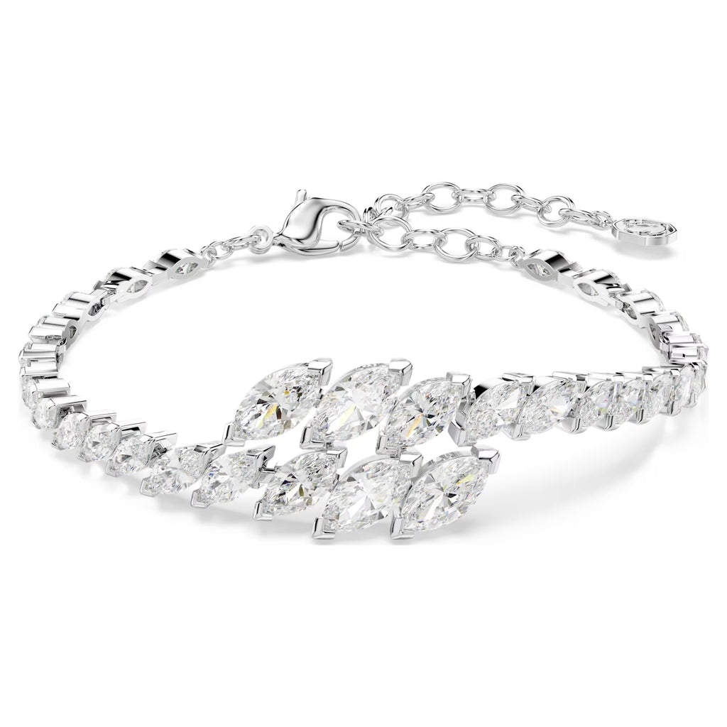Braccialetto Mesmera Taglio Marquise, Bianco, Placcato rodio