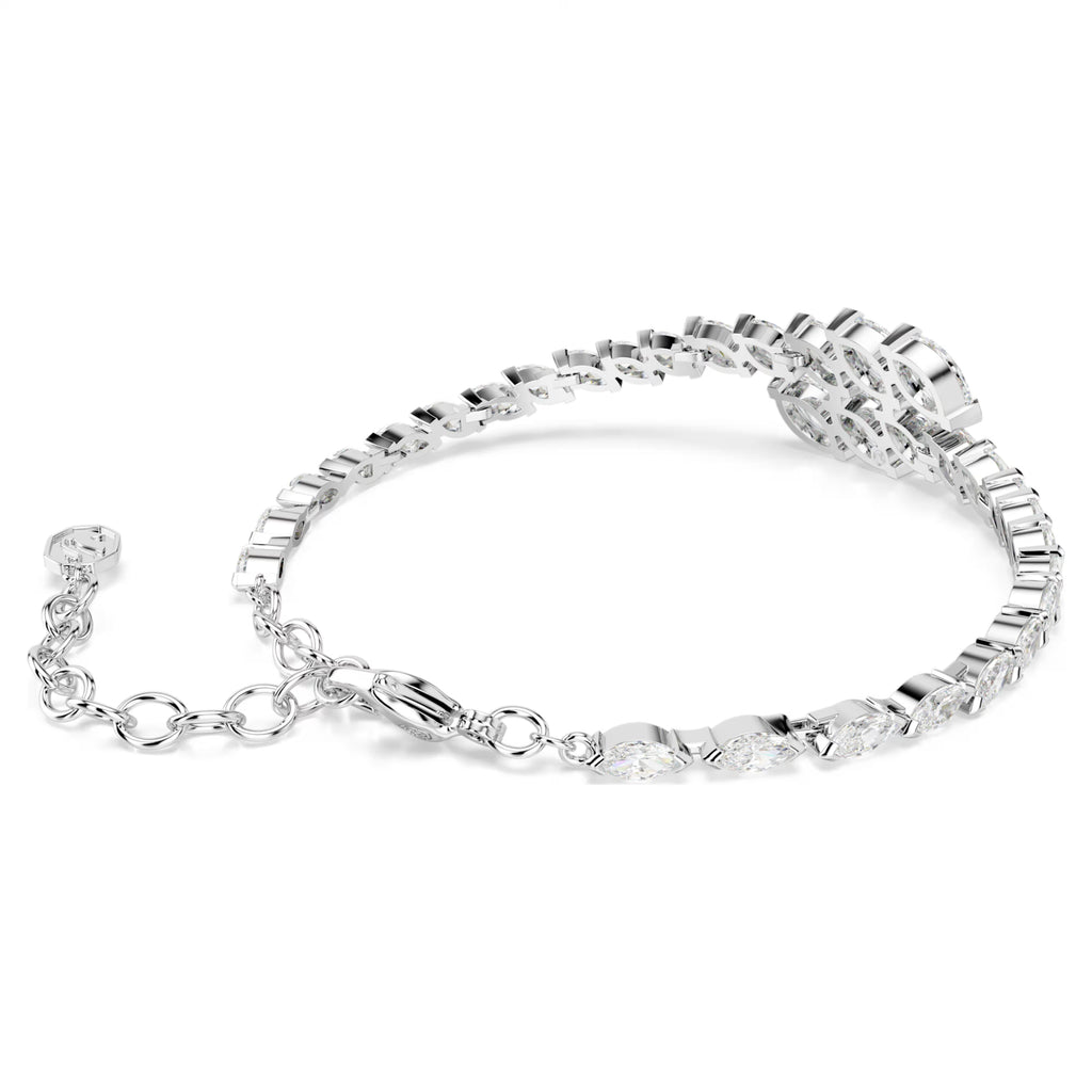 Braccialetto Mesmera Taglio Marquise, Bianco, Placcato rodio