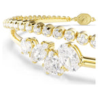 Braccialetto Mesmera Taglio misto, Bianco, Finitura oro 18K