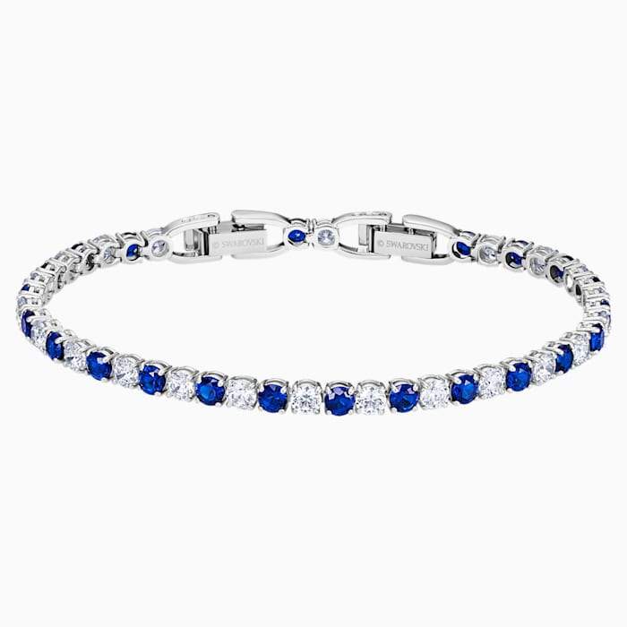 BRACCIALETTO TENNIS DELUXE, PLACCATO RODIO BIANCO BLU