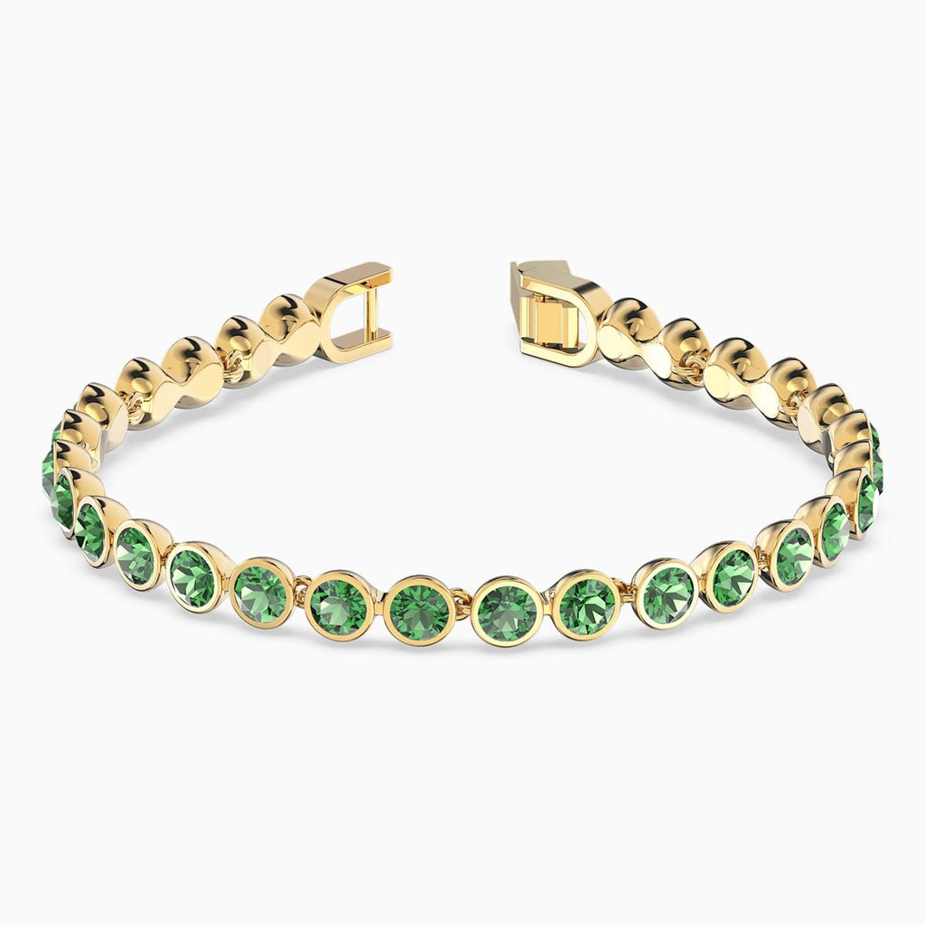 BRACCIALETTO TENNIS, VERDE, PLACCATO COLOR ORO