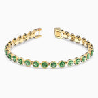 BRACCIALETTO TENNIS, VERDE, PLACCATO COLOR ORO