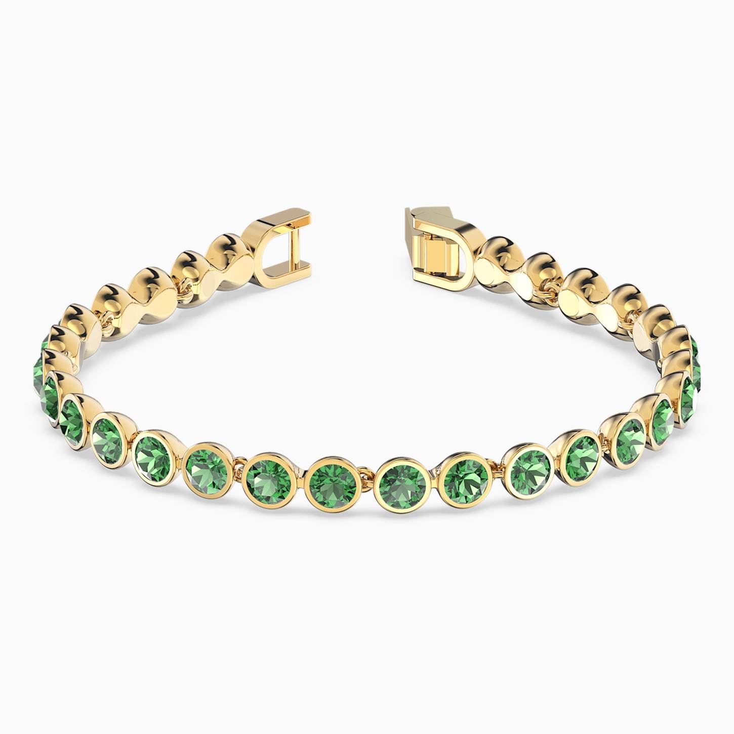BRACCIALETTO TENNIS, VERDE, PLACCATO COLOR ORO