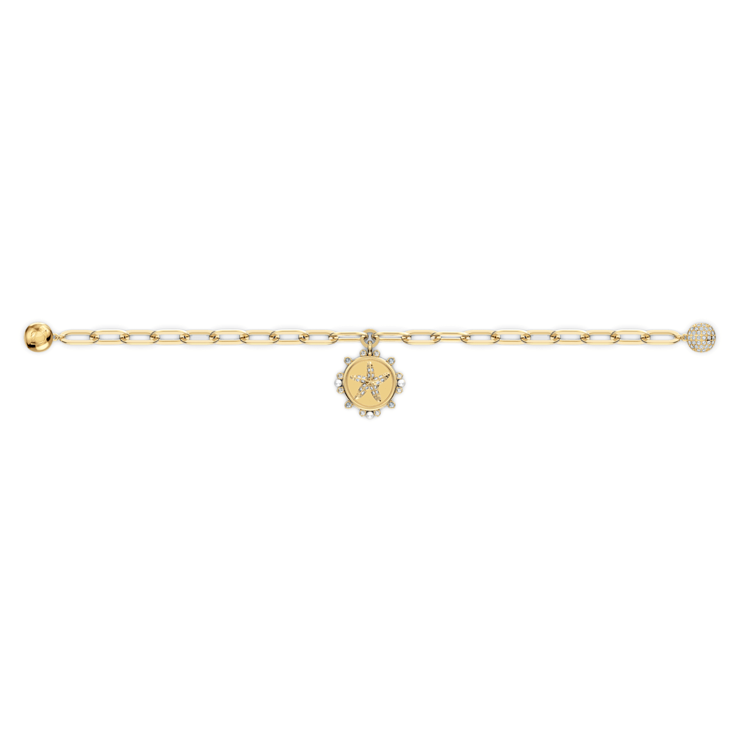 Braccialetto The Elements Star bianco, placcato color oro