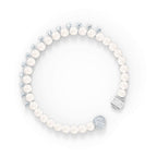 Braccialetto Treasure Pearl bianco, placcato rodio