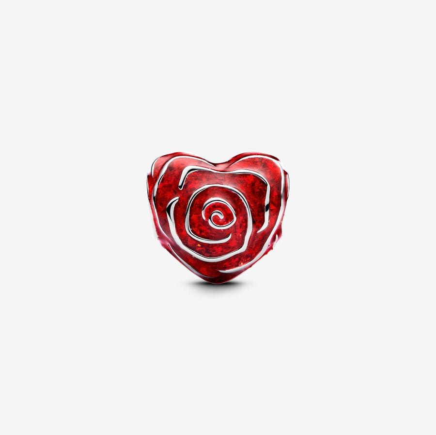 Charm Cuore di Rosa Rossa - CHARM