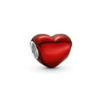 Charm Cuore Metallico Rosso