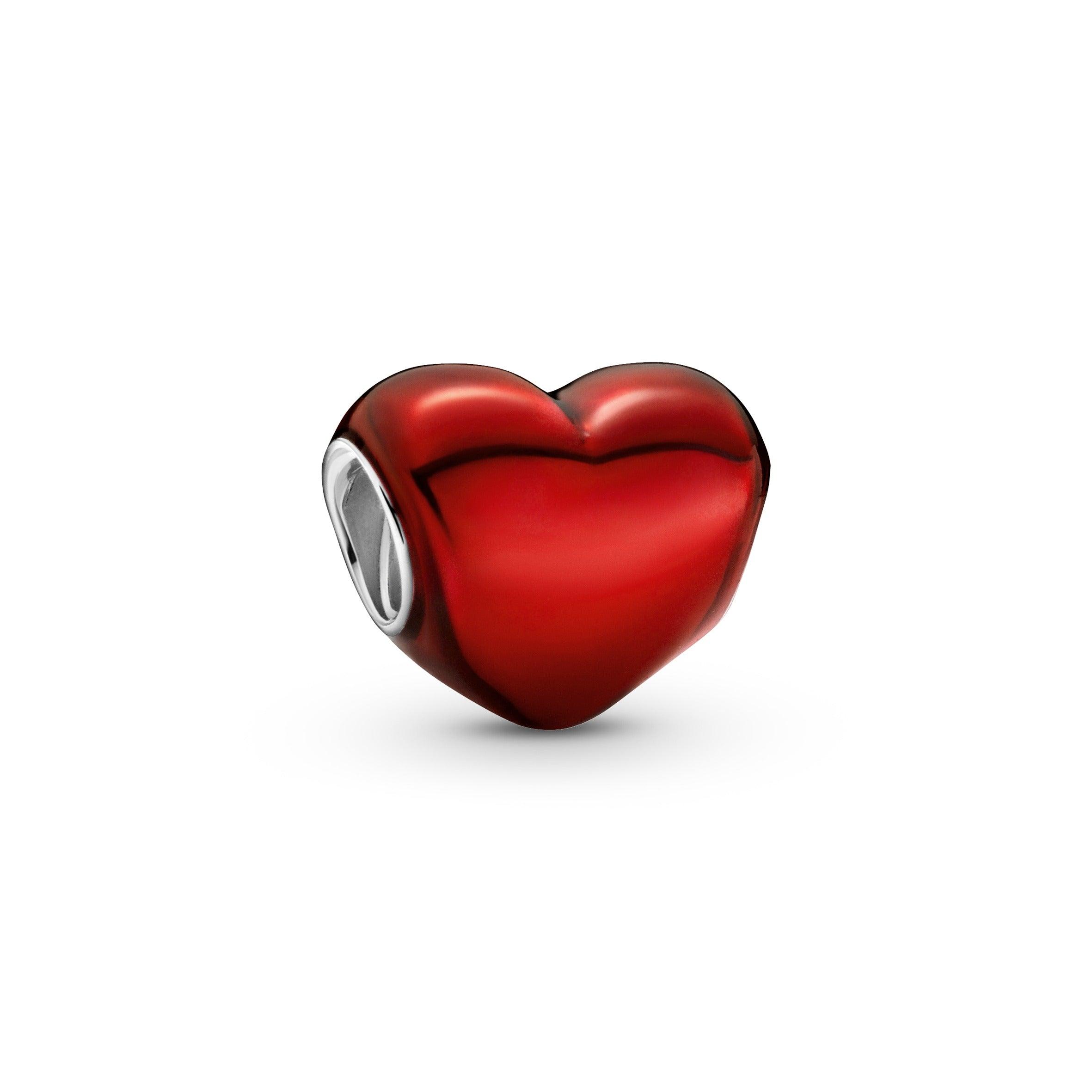 Charm Cuore Metallico Rosso
