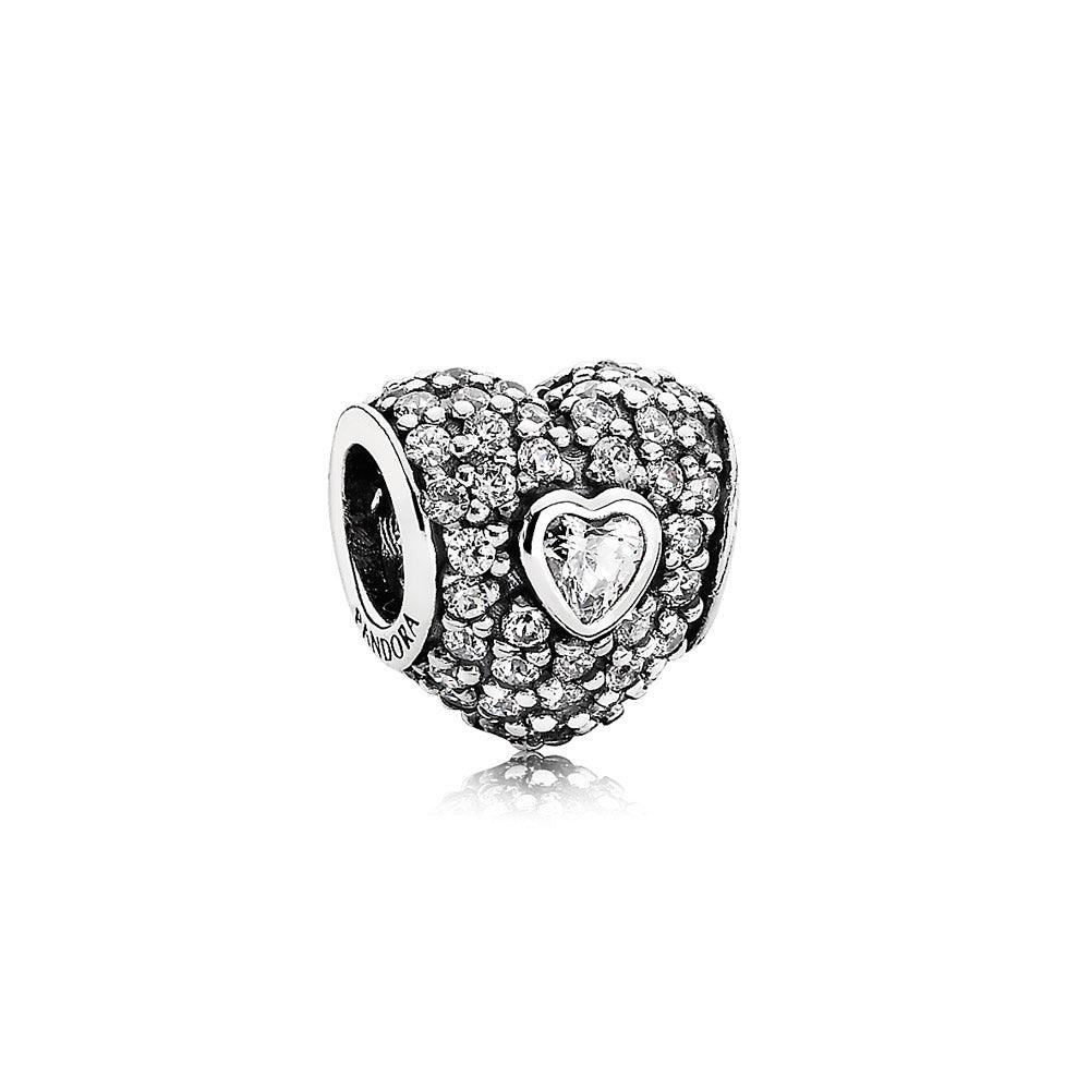Charm Cuore nel Cuore Pavé