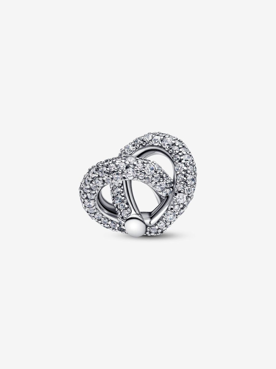 Charm Cuore Nodo Infinito e Pavè Argento Sterling 925 - CHARM