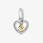 Charm cuore pendente Giallo