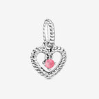 Charm cuore pendente Rosa