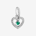 Charm cuore pendente Verde foresta