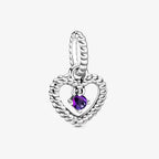 Charm cuore pendente Viola