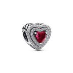 Charm Cuore Rosso e Pavè