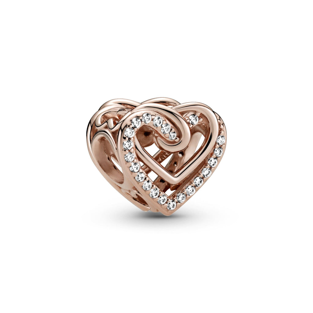 Charm Cuori Intrecciati con Pietre