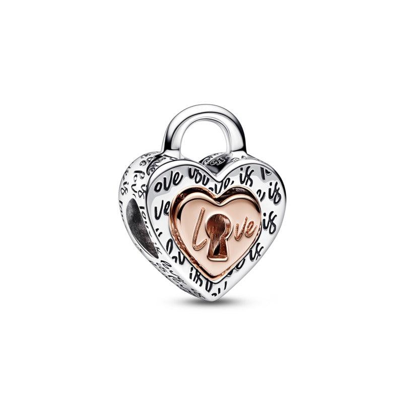 Charm Lucchetto Cuore "Love is love" Divisibile