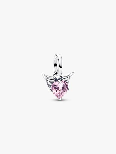 Charm Mini Pendente Winged Heart Rosa Pandora ME Argento Sterling 925 - CHARM
