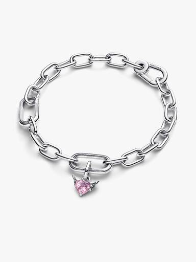 Charm Mini Pendente Winged Heart Rosa Pandora ME Argento Sterling 925 - CHARM