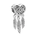 Charm Openwork Acchiappasogni Cuore Tre Piume