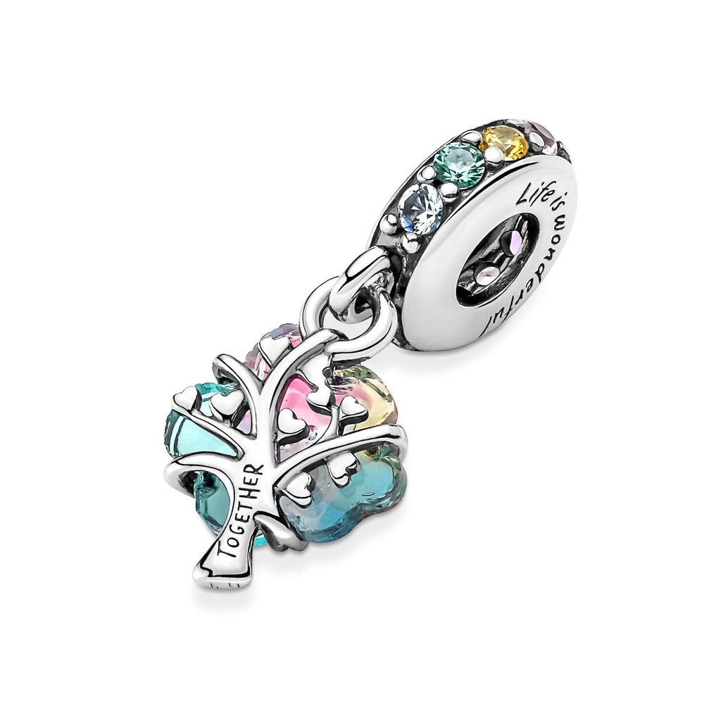 Charm Pendente Albero Arcobaleno Vetro di Murano