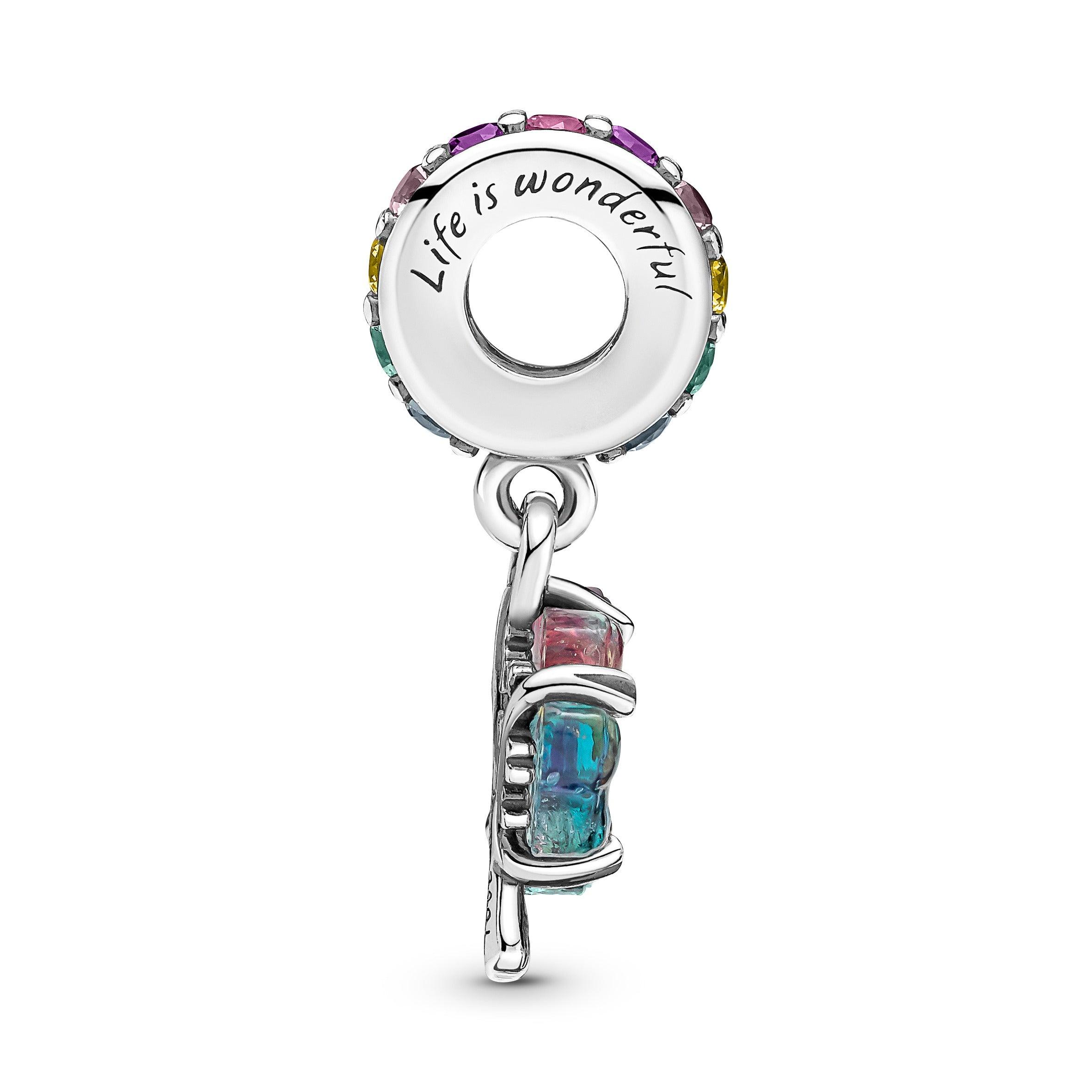 Charm Pendente Albero Arcobaleno Vetro di Murano