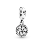 Charm Pendente Cerchio e Fiocco di Neve Scintillante