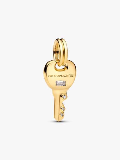 Charm Pendente Chiave ’No Duplicates’ Finitura in Oro - CHARM