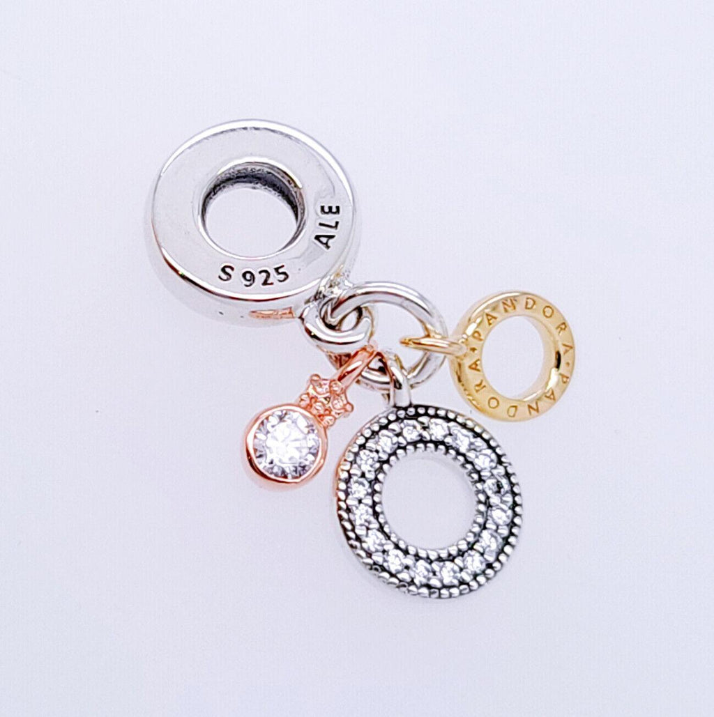 Charm Pendente con Logo e Triplo Monogramma