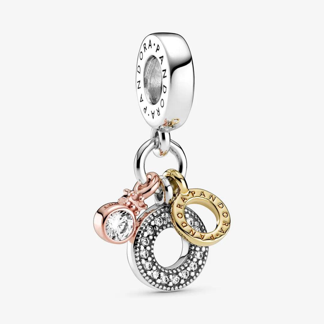 Charm Pendente con Logo e Triplo Monogramma