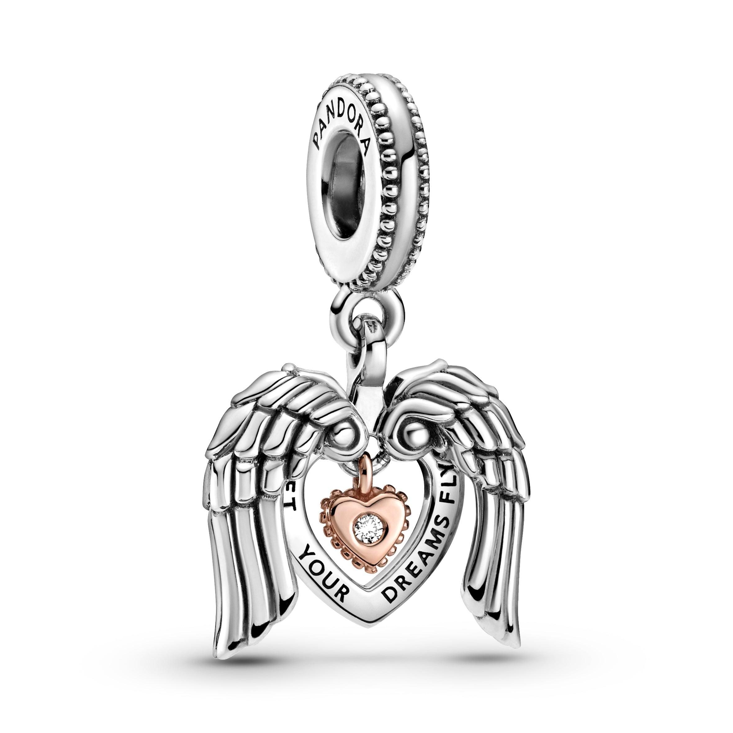 Charm Pendente Cuore E Ali Dangelo
