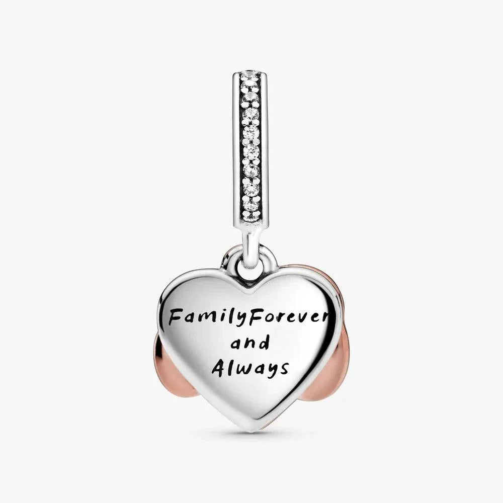 Charm Pendente Cuore e Infinito Rosa