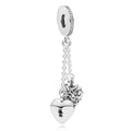 Charm pendente cuore e lucchetto