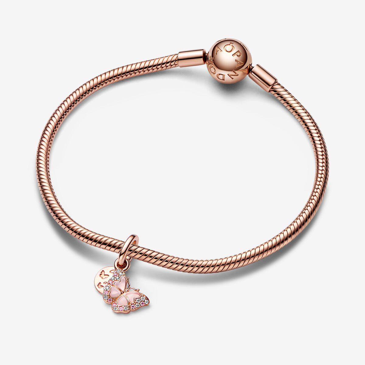 Charm Pendente Farfalla Rosa