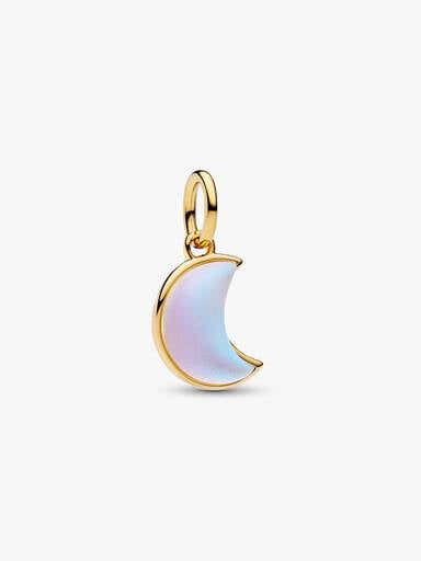 Charm Pendente Luna Crescente Luminosa Placcatura in Oro 14k - CHARM